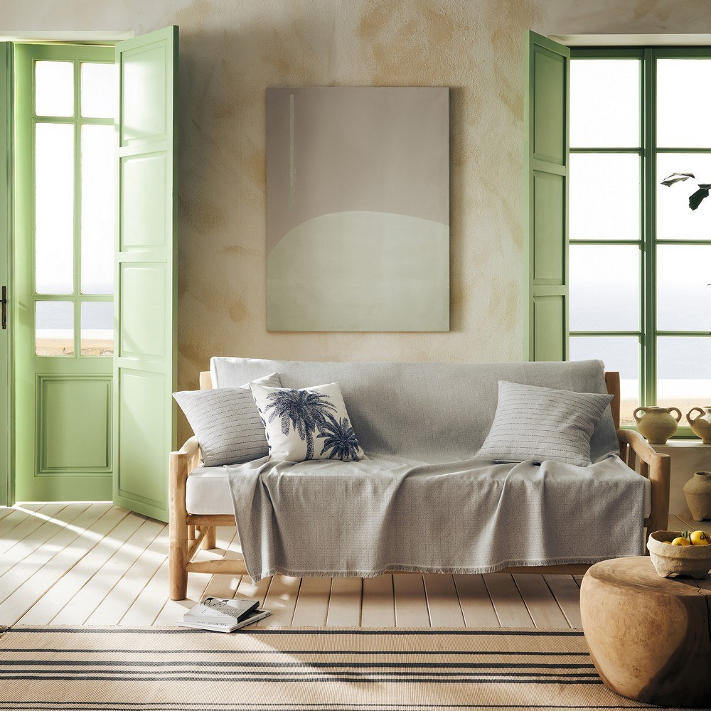 Ριχτάρι Keira 358/15 Opal Grey Gofis Home Three-Seater 180x310cm Βαμβάκι-Πολυέστερ