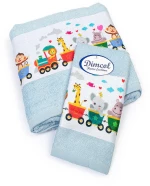 Πετσέτες Βρεφικές Train 345 (Σετ 2τμχ) Sky Blue DimCol Towels Set 70x140cm 100% Βαμβάκι