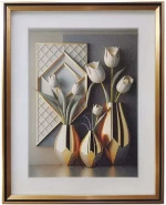 Κάδρο 3D Βάζα 16-50012 41x51cm Multi Marhome Vertical Πλαστικό, Γυαλί