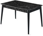 Τραπέζι Επεκτεινόμενο Lotus 974NMB1156 130/165x80x75cm Marble Effect Black Πλαστικό,Mdf