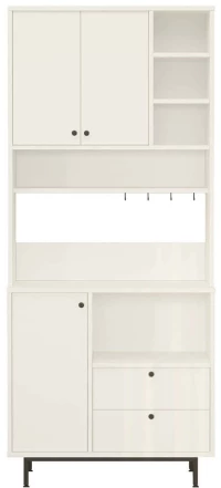 Ντουλάπι Κουζίνας 956LCS3556 88x35,5x205cm White Μοριοσανίδα, Μέταλλο