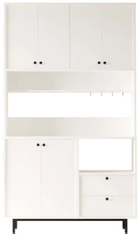 Ντουλάπι Κουζίνας 956LCS3557 120x35,5x205cm White Μοριοσανίδα, Μέταλλο