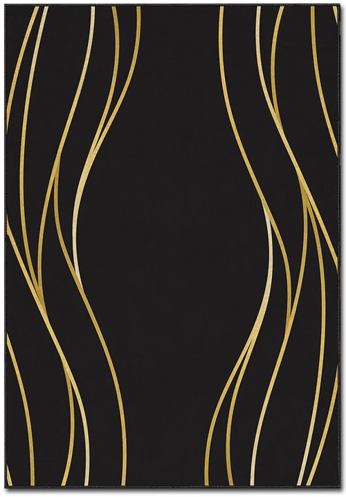 Χαλί Asr Crpt-70 288NGR1952 Black-Gold Conceptum Hypnose 80X140cm