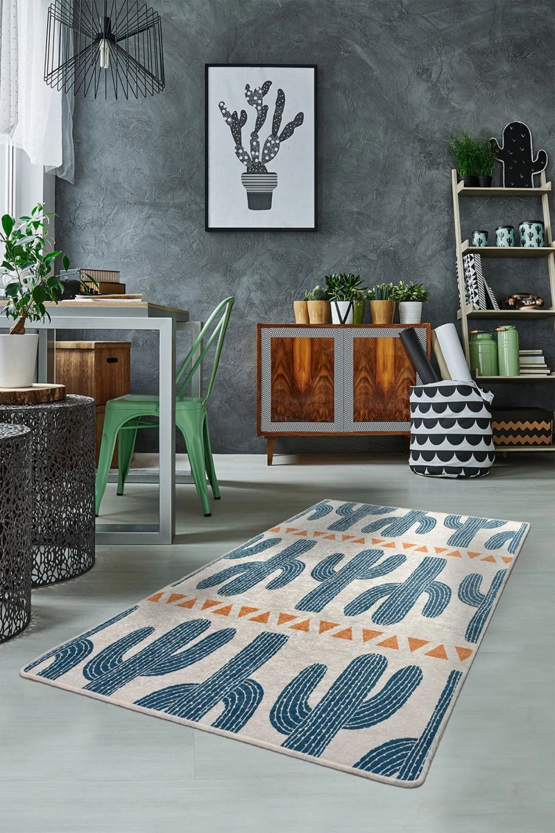 Χαλί Cactus Time 882CHL1084 Cream-Blue-Orange Conceptum Hypnose 120X180cm