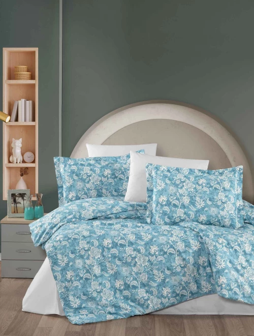 Σετ Σεντόνια LUMINUS Μπλε Σετ σεντόνια υπέρδιπλα με λάστιχο: 240 x 260 + 160 x 200+30 +2 μαξιλαροθήκες 52 x 72 εκ. MADI