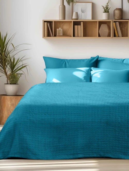 Κουβέρτα Πικέ PIKONA PETROL Πετρόλ Κουβέρτα Πικέ: 170 x 240 εκ. MADI