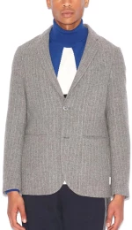 ARMANI EXCHANGE STRIPE SINGLE BREASTED BLAZER MEN ARMANI EXCHANGE ΓΚΡΙ- ΛΕΥΚΟ (6GZG09-ZNPLZ-4948)