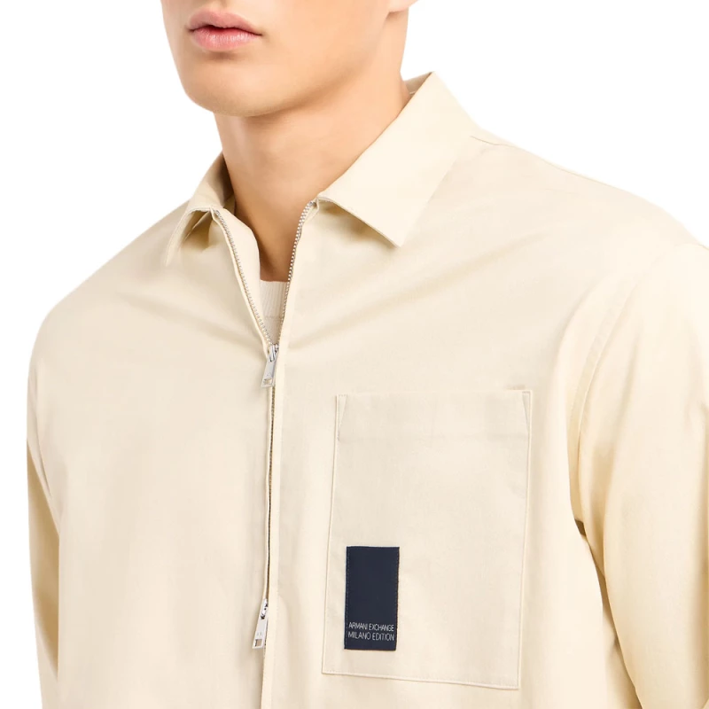 ARMANI EXCHANGE LOGO ZIP SHIRT MEN ARMANI EXCHANGE ΜΠΕΖ (3DZC06-ZN3TZ-1792)