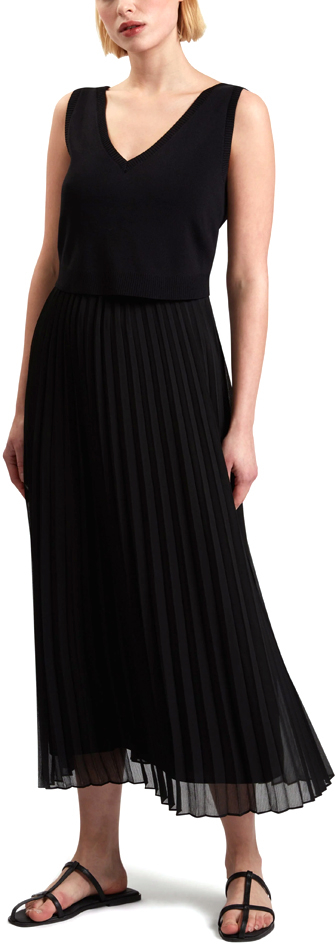 TED BAKER LARNAHH KNITTED TANK PLEATED CAMI DRESS WOMEN TED BAKER ΜΑΥΡΟ (279645-BLACK)