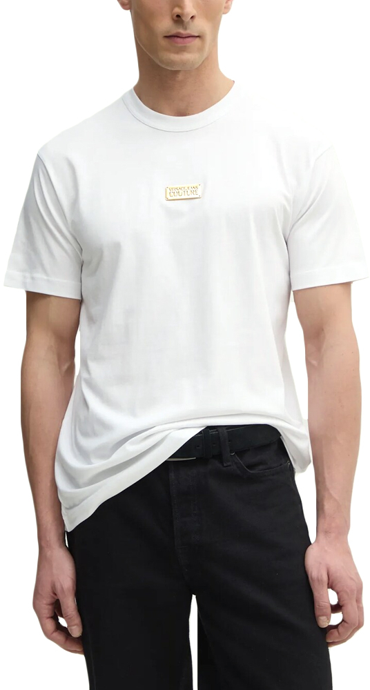 VERSACE JEANS COUTURE 78UP601 R PLACKET LOGO T-SHIRT MEN VERSACE JEANS COUTURE ΛΕΥΚΟ (78GAHT08-CJ00T-G03)
