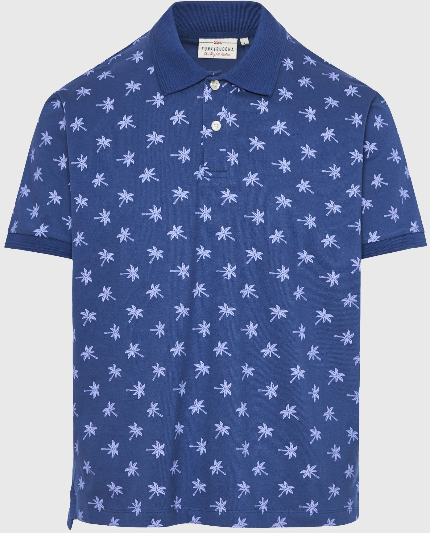 Polo μπλούζα με all over τύπωμα - INDIGO - FBM011-016-11