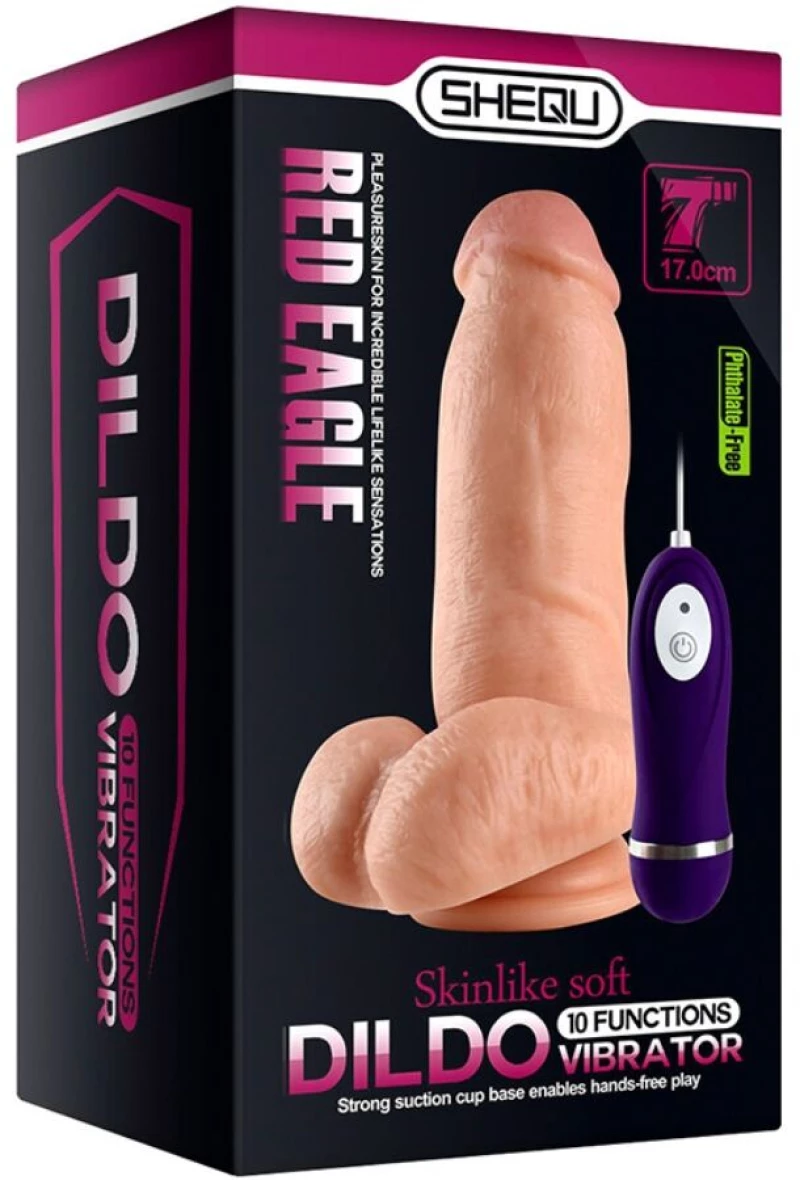 SHEQU - RED EAGLE VIBRATOR DILDO WITH REMOTE CONTROL 17 CM