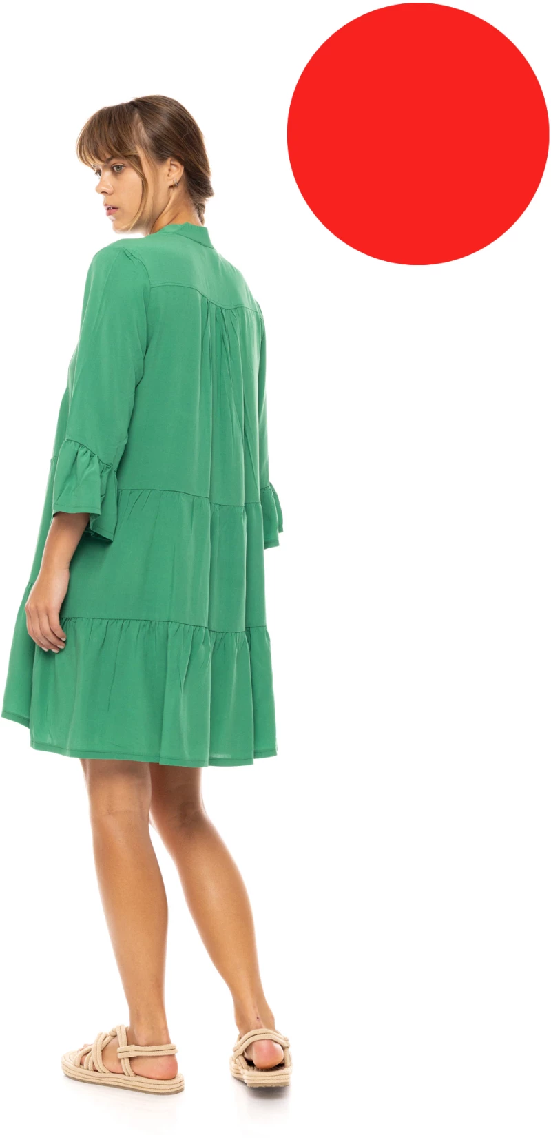 Γυναικείο Beachdress Pink Label -  Φόρεμα - Κόκκινο - Regular Fit - Viscose
