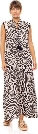 Γυναικείο Beachdress Pink Label - BLACK GEO - Maxi - Viscose