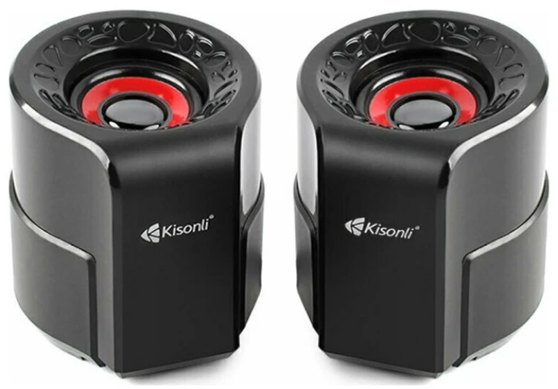 Kisonli A-909 Ηχεία Υπολογιστή 2.0 με Ισχύ 6W σε Μαύρο Χρώμα