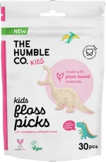 Kids Floss Picks με Γεύση Strawberry 30τμχ - The Humble Co.