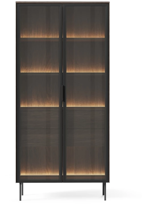 Βιτρίνα Lumi Καρυδιά 91x194x39cm