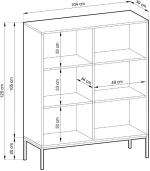 Μπουφές Nova Λευκό + Χρυσό  104x125x39cm