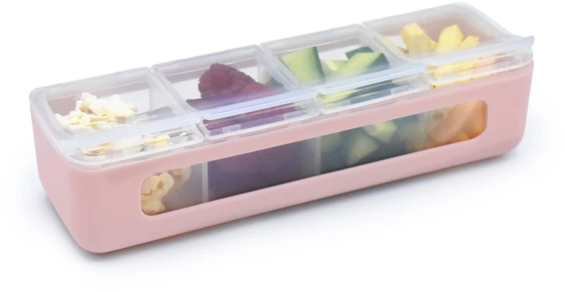 Melii – Δοχείo για Σνακ με 4 Χωρίσματα Pink MEL22400