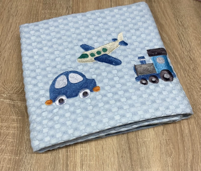 Abo Πικέ κουβέρτα αγκαλιάς 75x75 Μπλε 2565-500