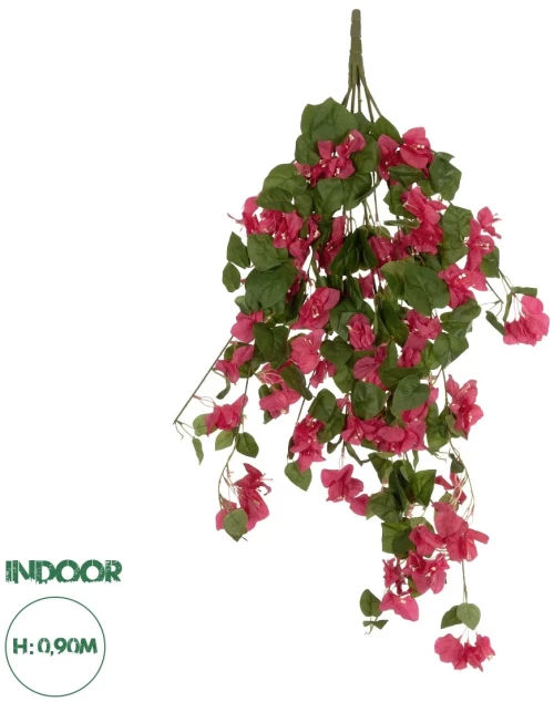 GloboStar® Artificial Garden BOUGAINVILLEA BRANCH 20663 Τεχνητό Κρεμαστό Διακοσμητικό Κλαδί Μπουκανβίλιας Φουξ Μ45 x Π12 x Υ90cm