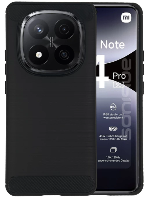 Θήκη Σιλικόνης Sonique Carbon Brushed Xiaomi Redmi Note 14 Pro 5G / Poco X7 5G Μαύρο