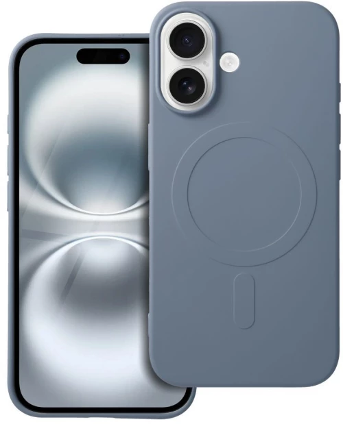 SILICONE MAG COVER (big hole) case compatible with MagSafe for IPHONE 16 light blue