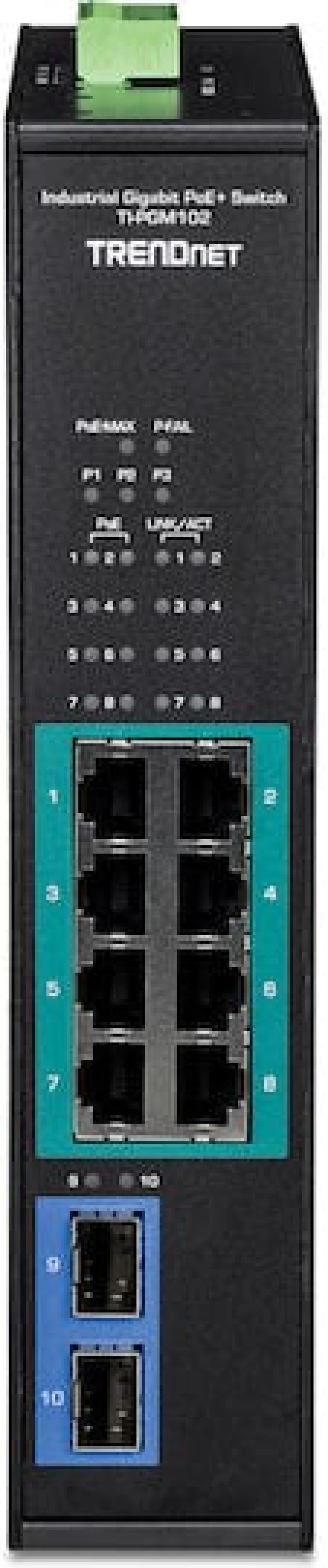 Trendnet TI-PGM102 Unmanaged L2 PoE+ Switch με 8 Θύρες Gigabit (1Gbps) Ethernet και 2 SFP Θύρες
