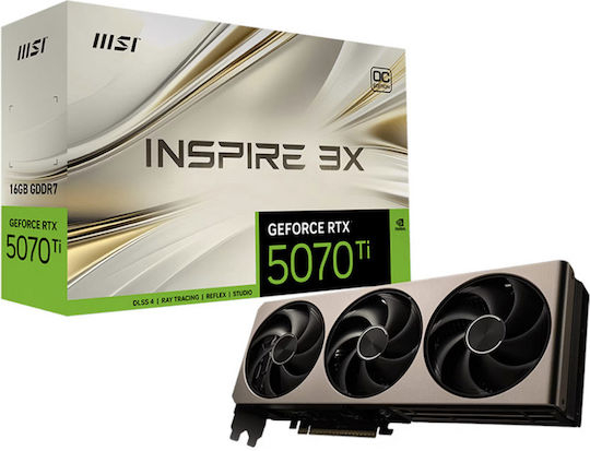 MSI GeForce RTX 5070 Ti 16GB GDDR7 INSPIRE 3X OC Κάρτα Γραφικών V531-245R (V531-245R)