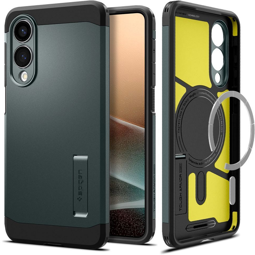 SPIGEN case TOUGH ARMOR compatible with MagSafe for SAMSUNG S25 Edge abyss green