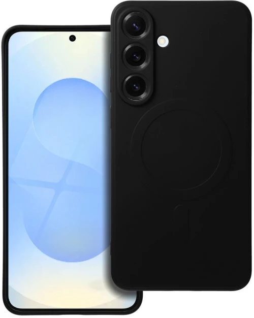 SILICONE MAG COVER case compatible with MagSafe for SAMSUNG S25 Plus black