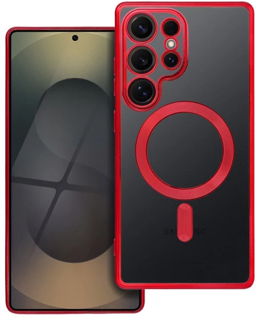 ELECTRO MAG COVER case compatible with MagSafe for SAMSUNG S25 Ultra red