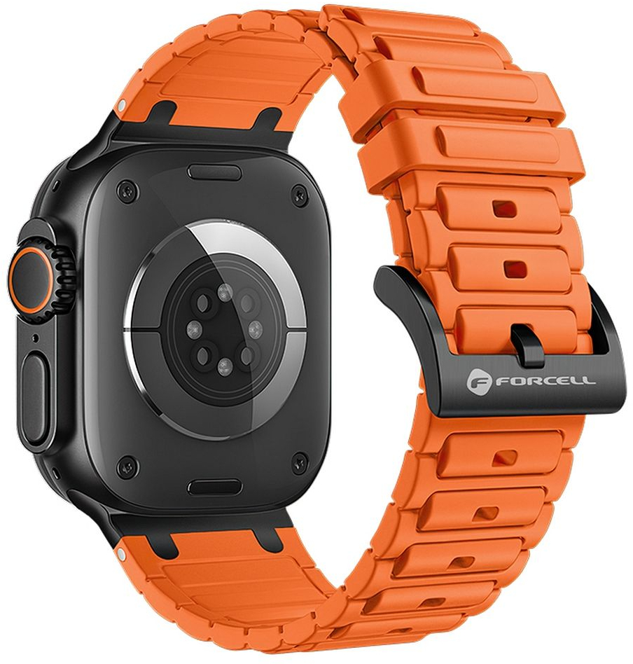 FORCELL F-DESIGN FA06 silicone strap for APPLE Watch 42 / 44 / 45 / 49 mm orange
