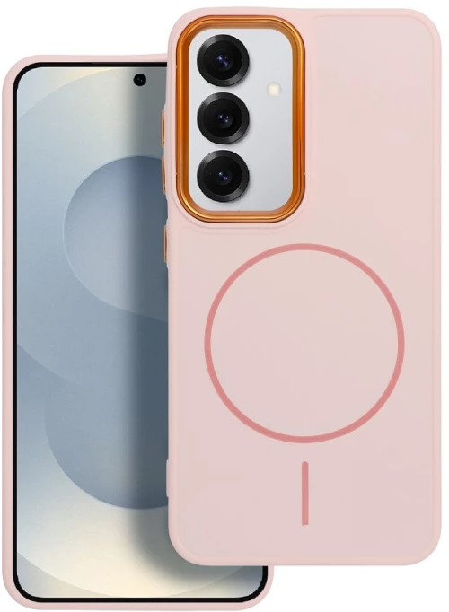 FRAME MAG COVER Case compatible with MagSafe for SAMSUNG S25 powder pink