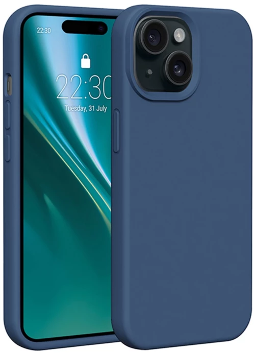 Etteri Silicone case for iPhone 15 6,1" dark blue