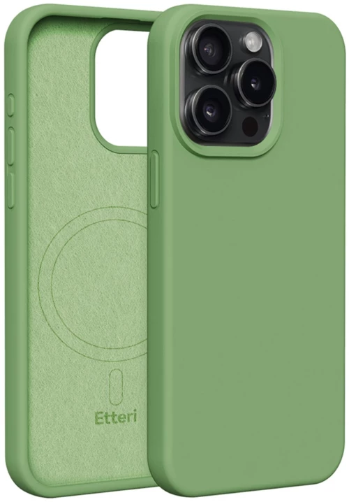 Etteri Silicone Mag case for iPhone 15 Pro Max 6,7" light green