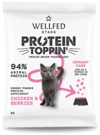 Wellfed Λιχουδιά Γάτας Freeze Dried Protein Toppin Chicken & Berries 6gr