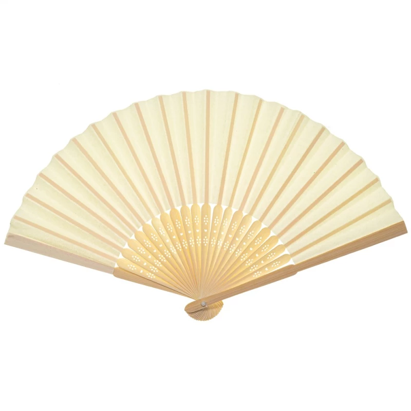 Βεντάλια Γυναίκεια ξύλινη Με Σχέδιο 21cm 98735-8 Εκρου Εκρου