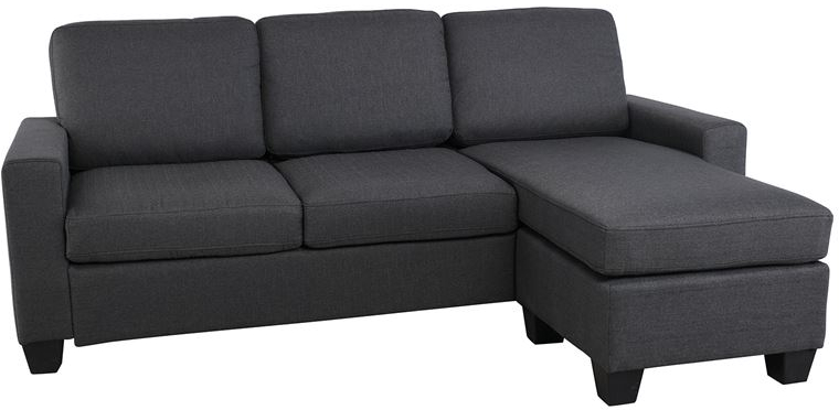 WOODWELL Ε9585,1PORTLAND-W Καναπές Σαλονιού - Καθιστικού, Γωνία Αναστρέψιμη Ύφασμα Σκούρο Γκρι 203x140x85cm H.88cm Ε9585,1