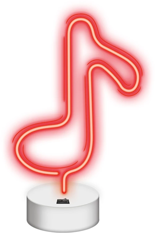 Λάμπα Neon LED με Βάση - Σχήμα Νότα / Κόκκινο