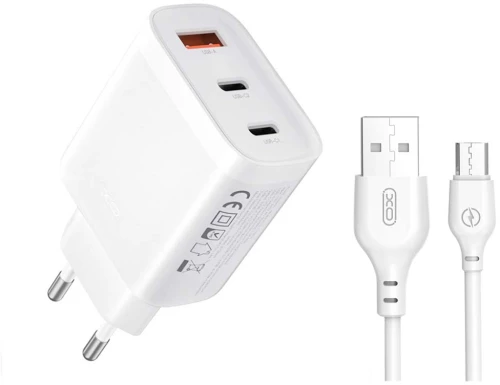 XO L117 (EU) PD45W/QC18W Φορτιστής Γρήγορης Φόρτισης με Micro