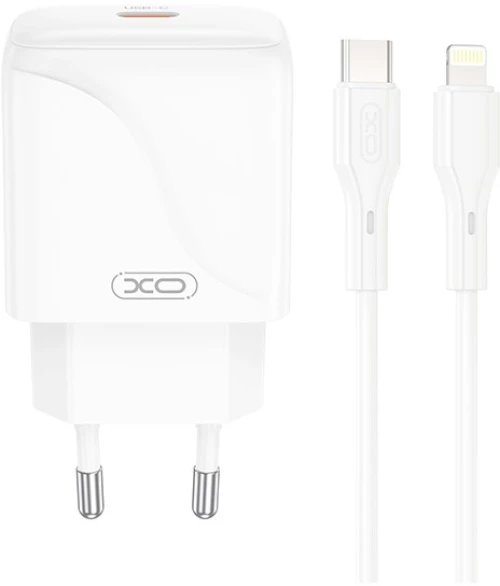 XO L141 Φορτιστής Γρήγορης Φόρτισης USB-C 20W με Καλώδιο Lightning