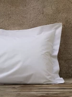 Μαξιλαροθήκη 100% Cotton, 144 T.C. Λευκό Μαξιλαροθήκη 52x75 με oxford 3 πλευρών