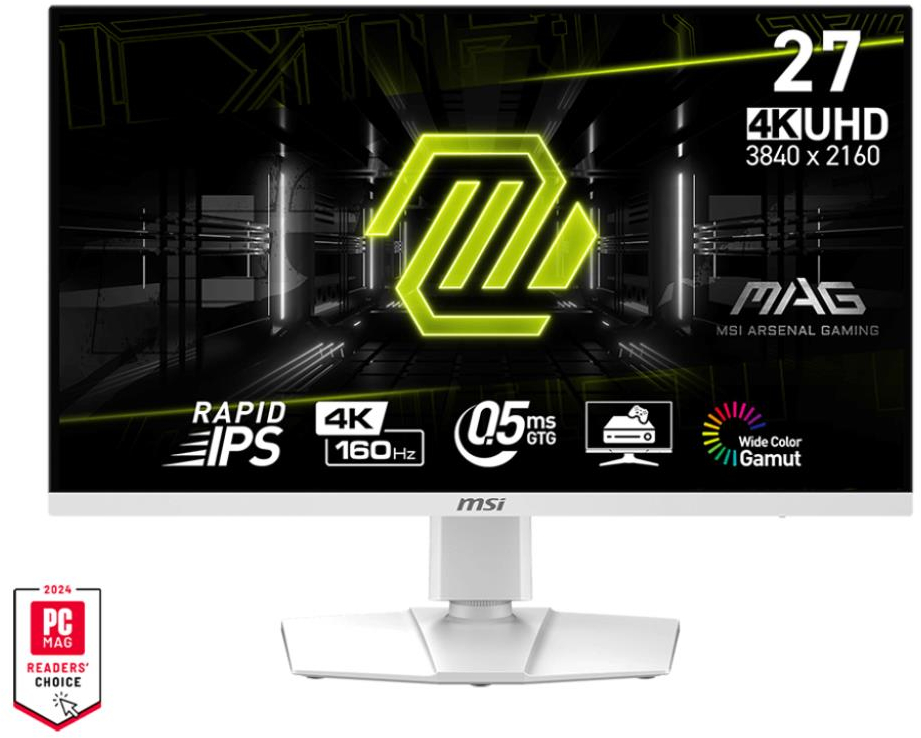 LCD Monitor|MSI|MAG 274URFW|27"|Gaming/4K|Matte|Panel IPS|3840x2160|16:9|160 Hz|0.5 ms|Colour White|MAG274URFW