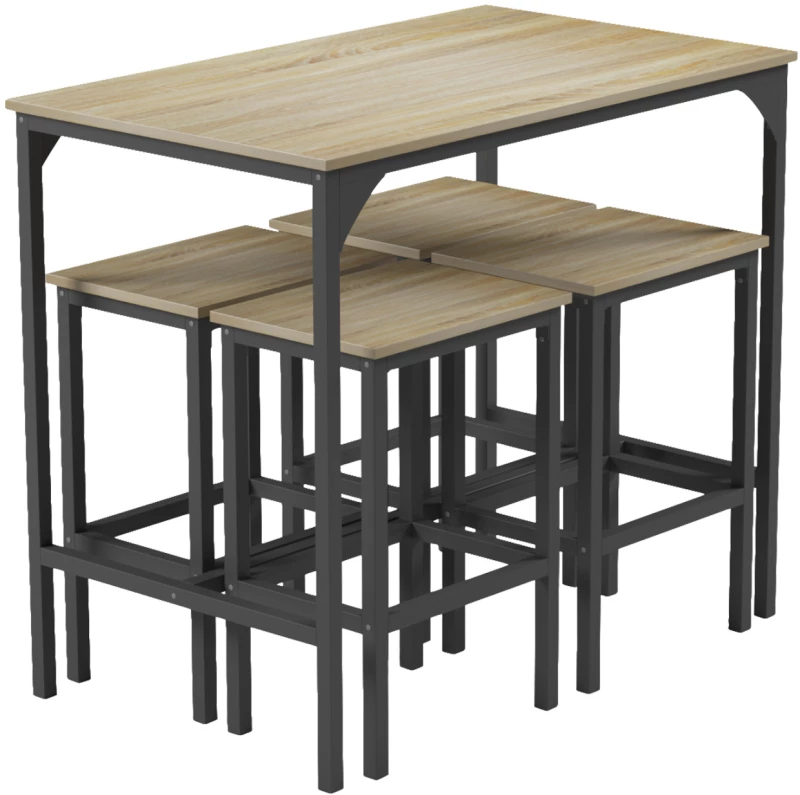 ΣΕΤ ΤΡΑΠΕΖΑΡΙΑ ΜΠΑΡ 5ΤΜΧ BOXY HM9882.01 ΜΑΥΡΟ ΜΕΤΑΛΛΟ-ΜΕΛΑΜΙΝΗ ΣΕ SONAMA