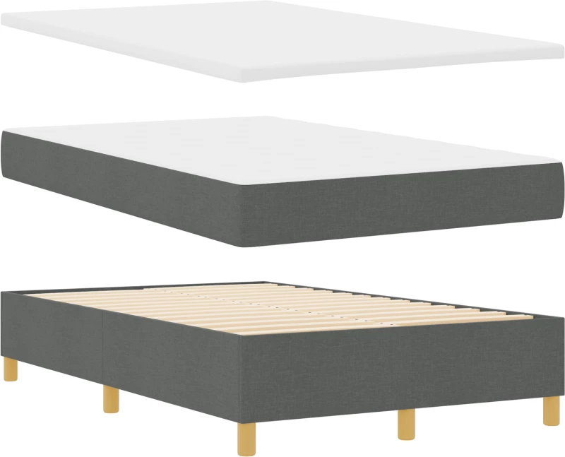 vidaXL Γκρι Κρεβάτι με Στρώμα 120x200 εκ Υφασμάτινο