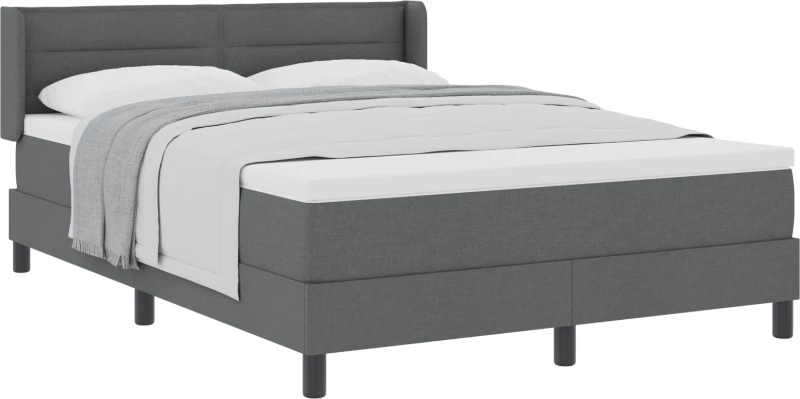 vidaXL Κρεβάτι Box Spring με στρώμα σε σκούρο γκρι, 140x200 εκ.