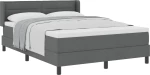 vidaXL Κρεβάτι Box Spring με στρώμα σε σκούρο γκρι, 140x200 εκ.