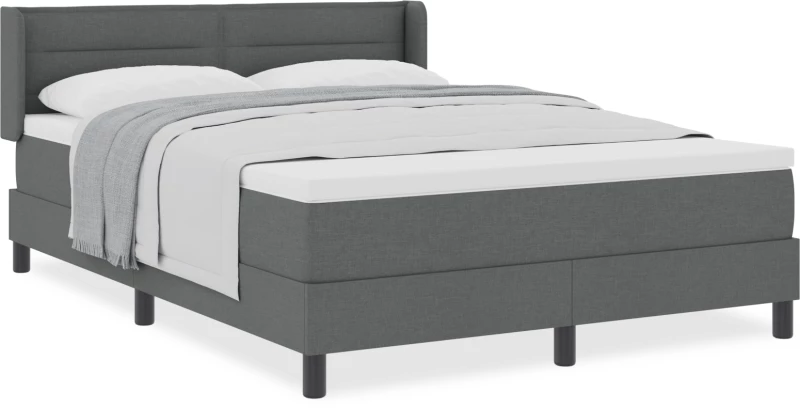 vidaXL Κρεβάτι Box Spring με στρώμα σε σκούρο γκρι, 140x200 εκ.