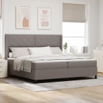 vidaXL Κρεβάτι Box Spring με Στρώμα Taupe 200x200 εκ Υφάσματος